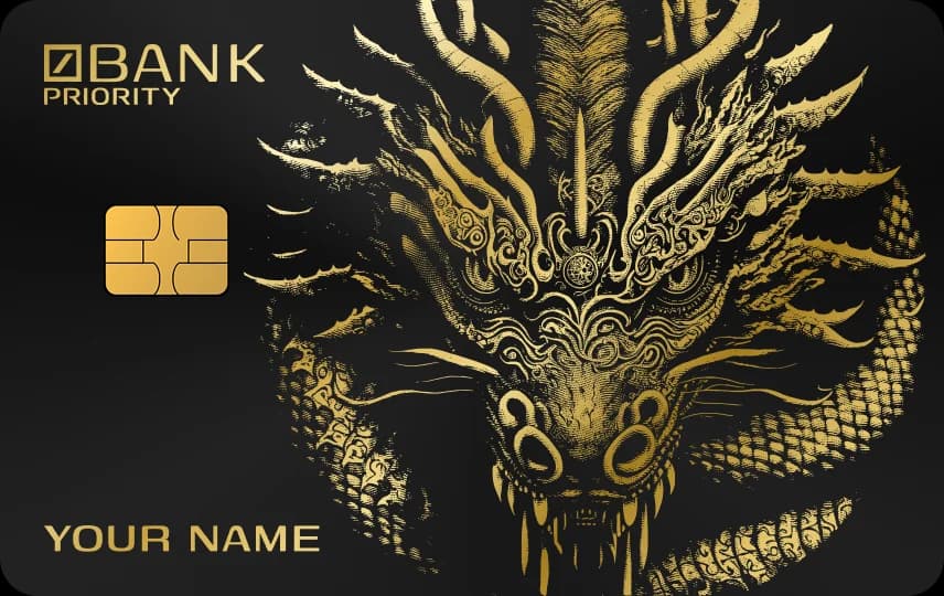 Gương mặt rồng nhìn thẳng, mắt tròn lớn, nanh dài, râu xõa xuống dòng tên, khắc trên Thẻ đen nét vàng