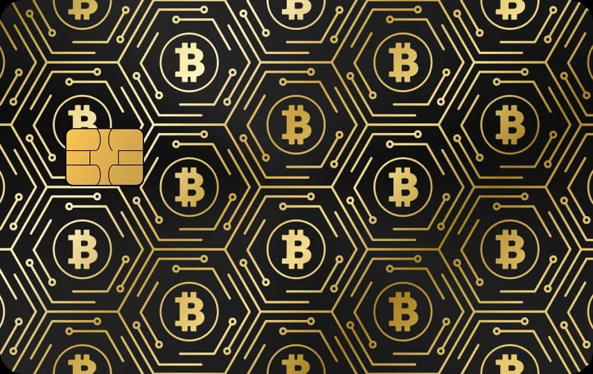 Lưới lục giác lồng nhau phủ kín thẻ, mỗi ô chứa một đồng coin ký hiệu B, Thẻ đen nét vàng