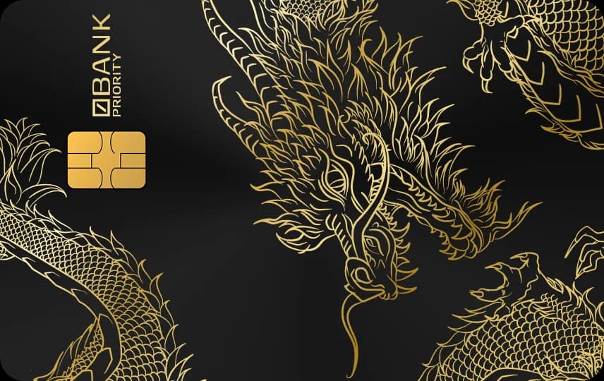Nhiều đầu rồng nét mảnh đan chồng, bờm và vảy chi tiết phủ kín thẻ dọc, Thẻ đen nét vàng