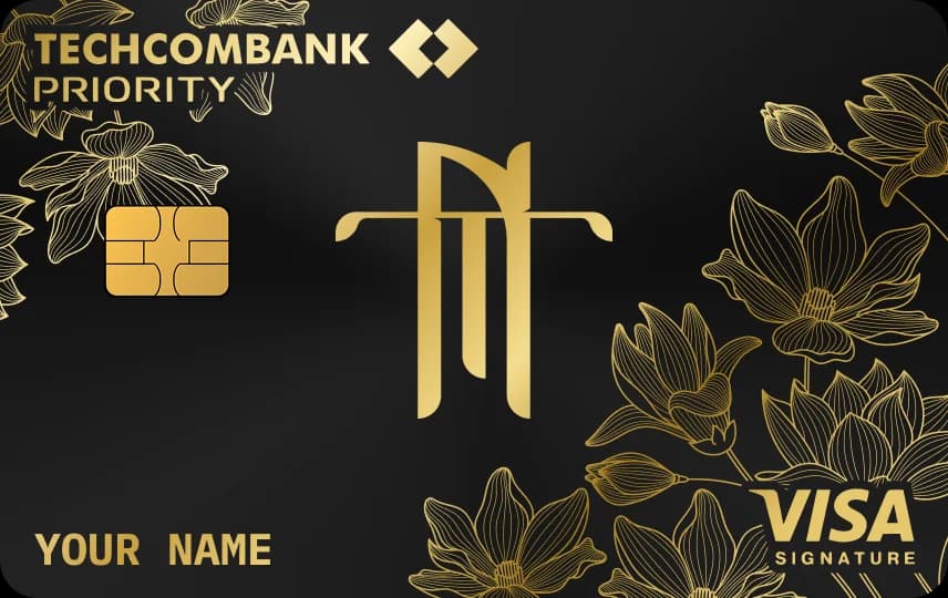Bông sen và nụ sen nét mảnh ở hai góc thẻ, chữ lồng cách điệu ở giữa, dòng tên, Thẻ đen nét vàng
